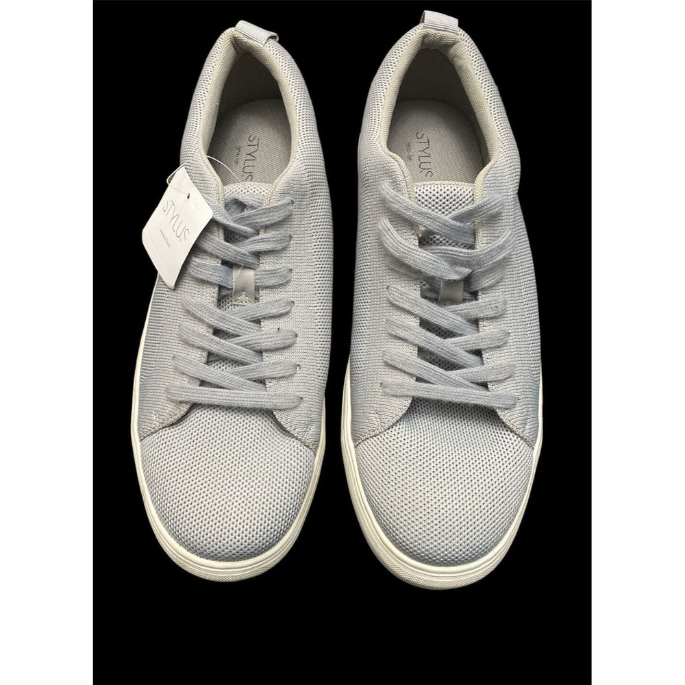 STYLUS Gray Memory Foam Lace-Up Men's Sneaker Comfort Shoes - 12 MED Grey